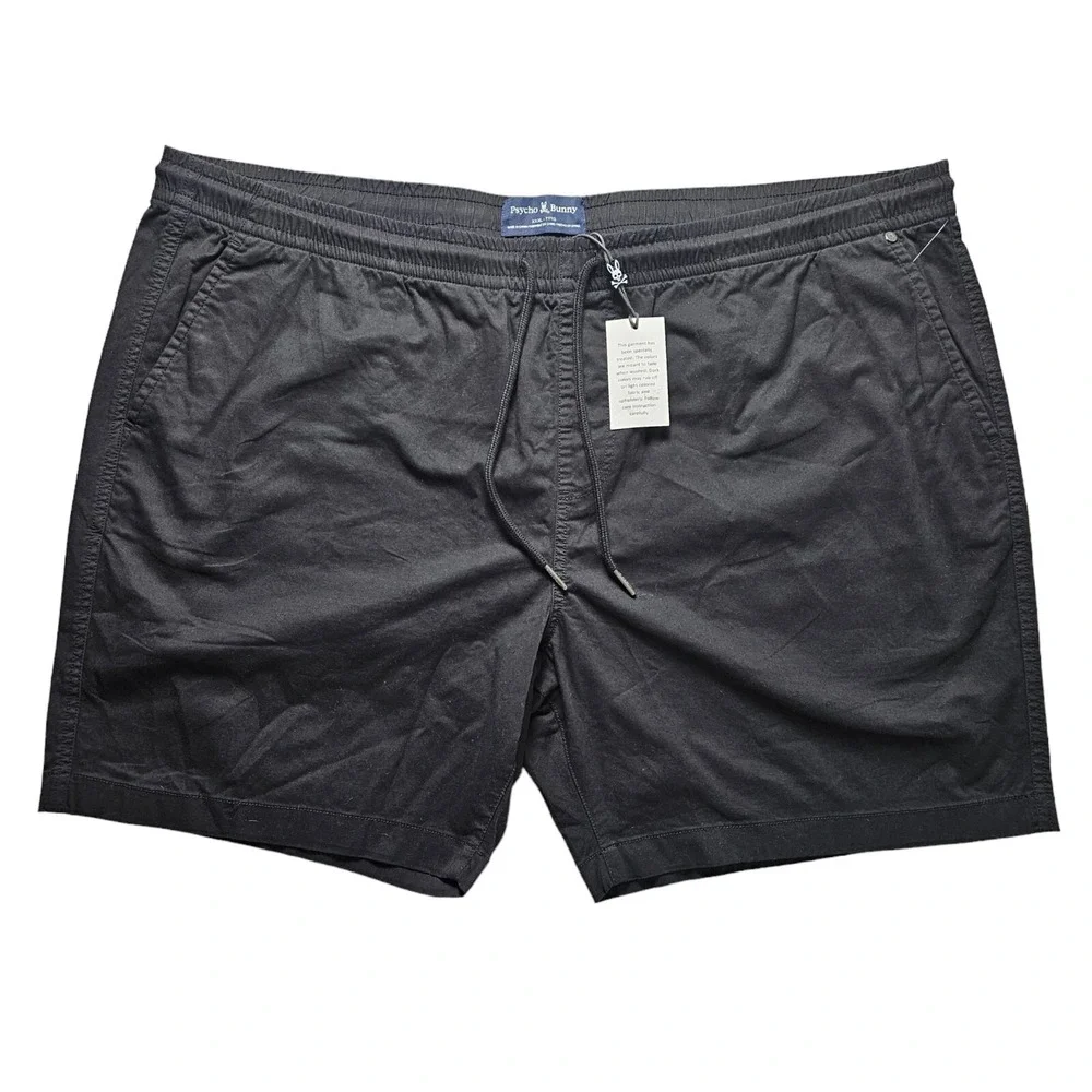 Psycho Bunny Black‎ XXXL Riviera Elastic Waist Shorts Drawstring NWT